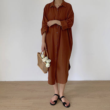 Shirt Dress Solid Color