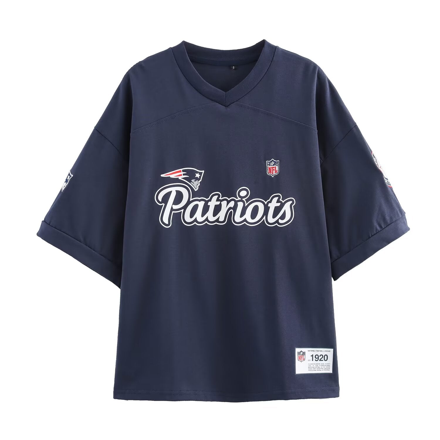 NFL New England Patriots V neck T shirt