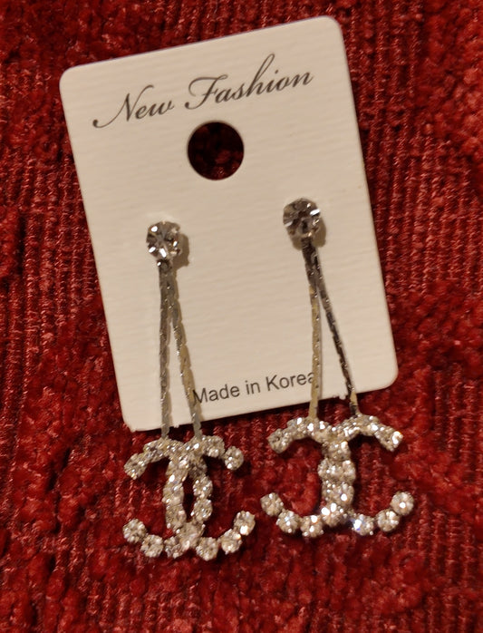 CC-Style Crystal Dangle Earrings