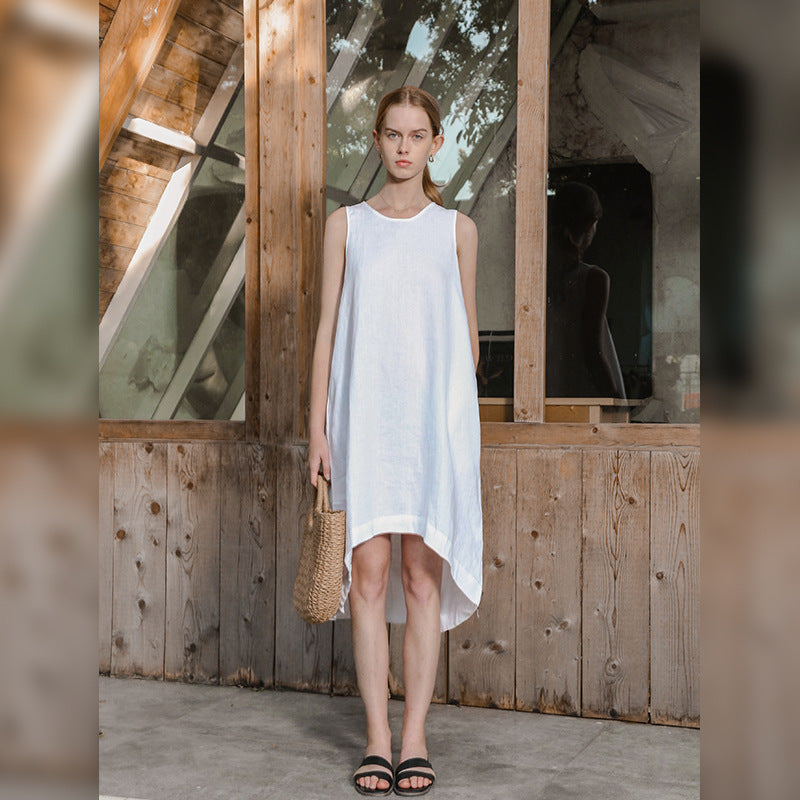 Pure Cotton Linen Sleeveless Dress