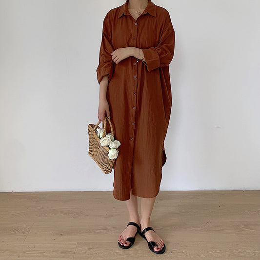 Shirt Dress Solid Color