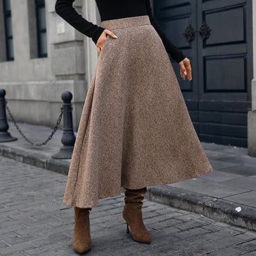 Woolen A line Drape Skirt