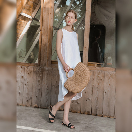 Pure Cotton Linen Sleeveless Dress