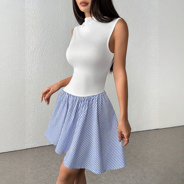 Sleeveless Half Turtleneck Dress