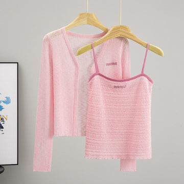 Cardigan Top Miu Miu Look Alike Two Piece Set