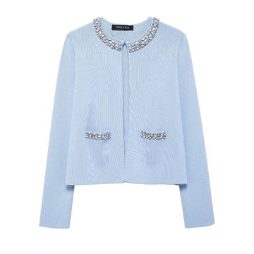 Beaded Pocket Cardigan Casual Jacket